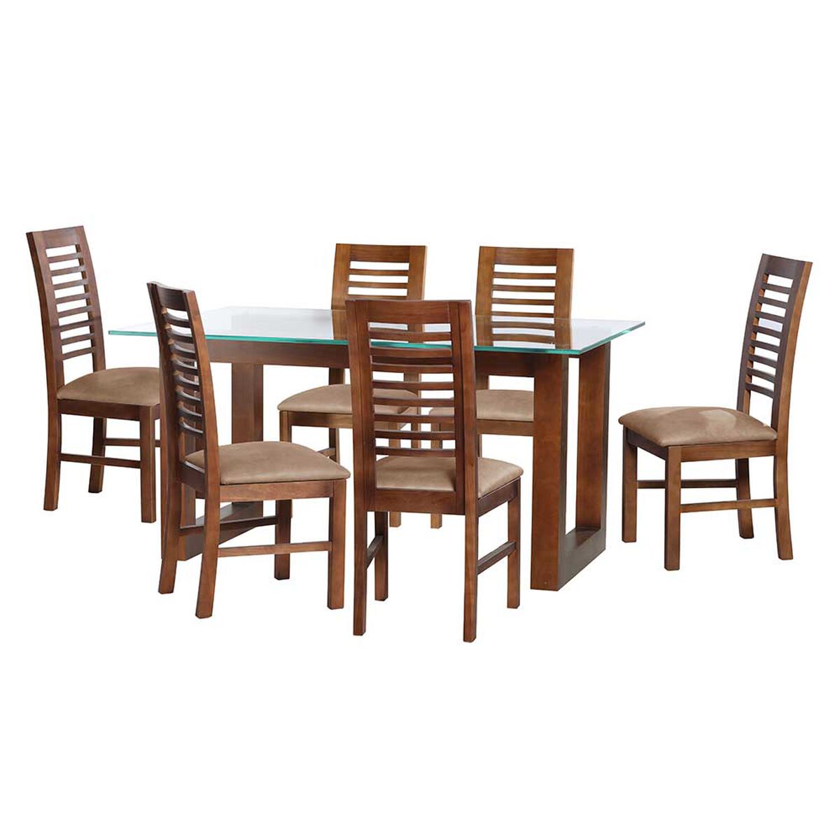 Juego de Comedor Latam Home Pamplona Cadiz 6 Sillas PU Rojo