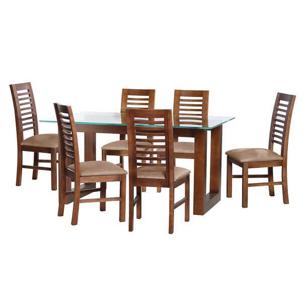 Juego de Comedor Latam Home Pamplona Cadiz 6 Sillas PU Rojo