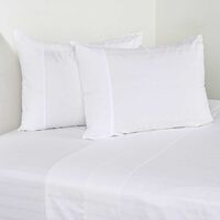 Juego de Sábanas Cannon2 Plazas 500 Hilos Dobby Thin White