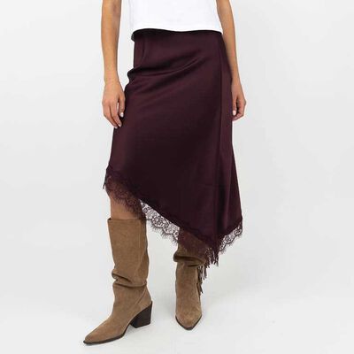 Falda Midi Asim&eacute;trica Mujer Zibel