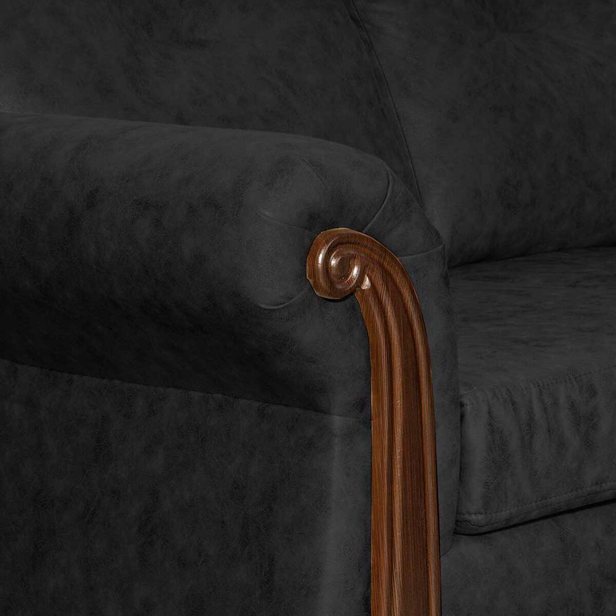 Sof&aacute; Black Factory Bristol 3 Cuerpos Negro