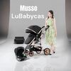 Coche Cuna con Silla Nido y Accesorios LuBabycas Café
