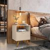 Velador Vekkahome Blanc 1 Cajón Blanco 