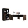 Combo Escritotio + Biblioteca 2 Puertas TuHome Home Office Negro Soft-Co&ntilde;ac