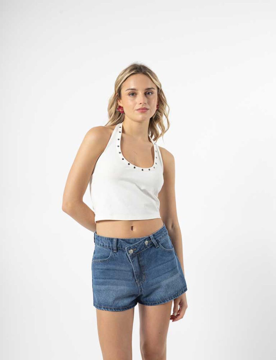 Polera Crop Sin Manga Mujer Icono