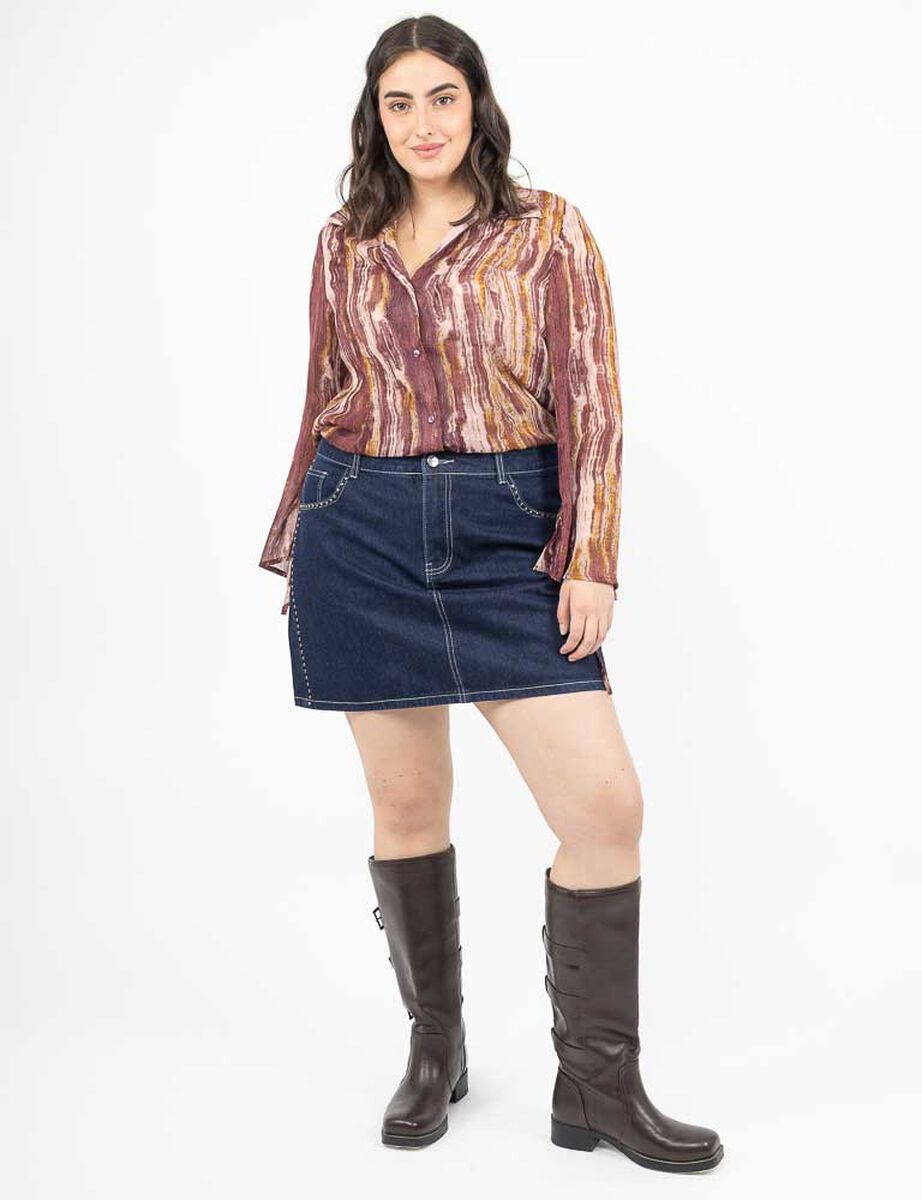 Falda Mini Denim Mujer Extralindas