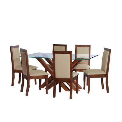 Juego de Comedor Latam Home Merida 6 Sillas Beige
