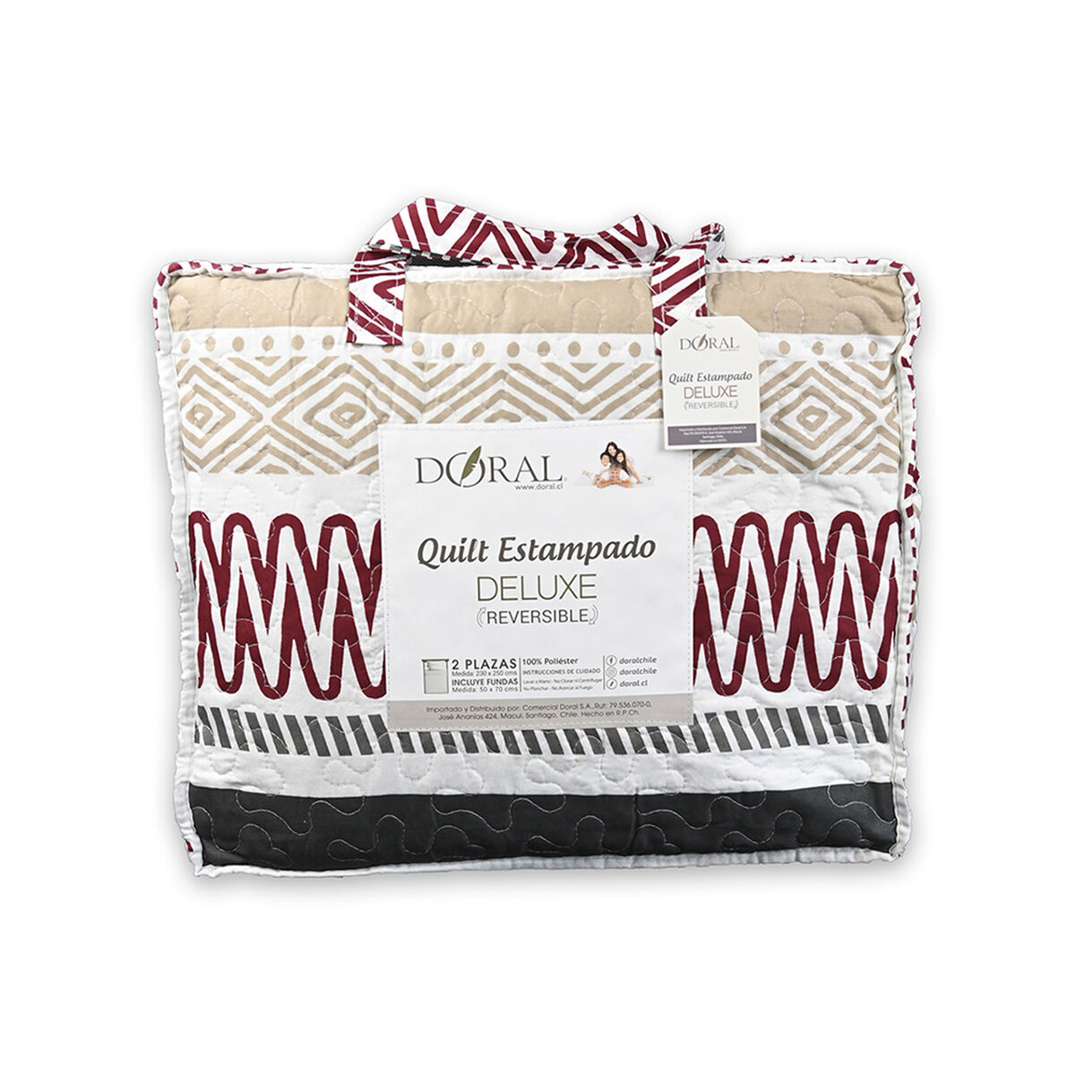 Quilt Doral 2 Plazas Patchwork Blanco