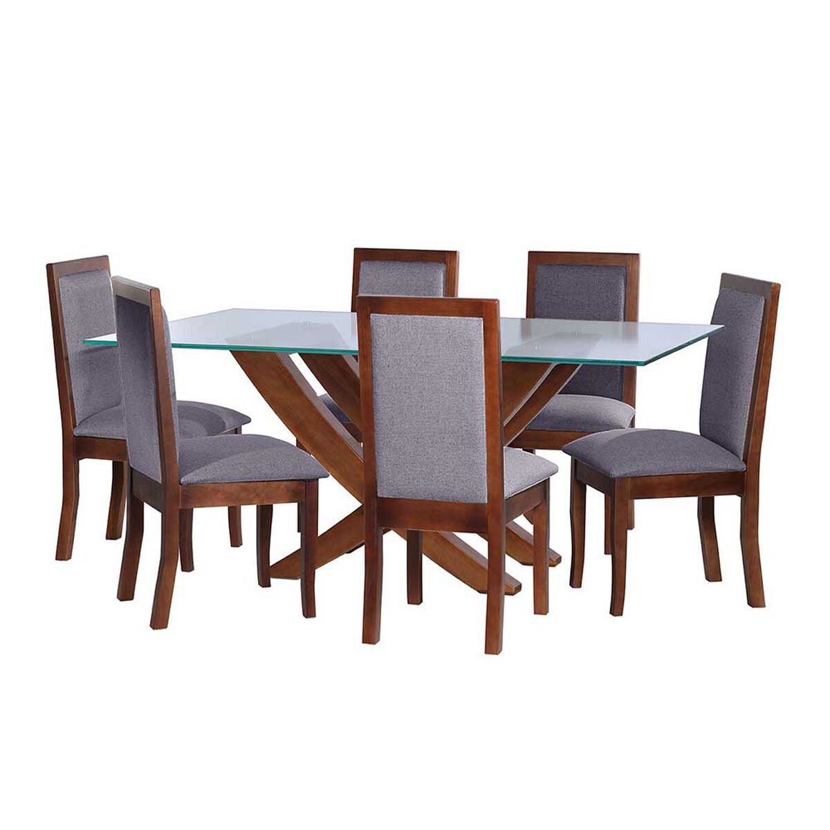 Juego de Comedor Latam Home Alicante 6 Sillas Gris Oscuro