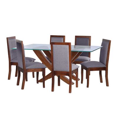 Juego de Comedor Latam Home Alicante 6 Sillas Gris Oscuro