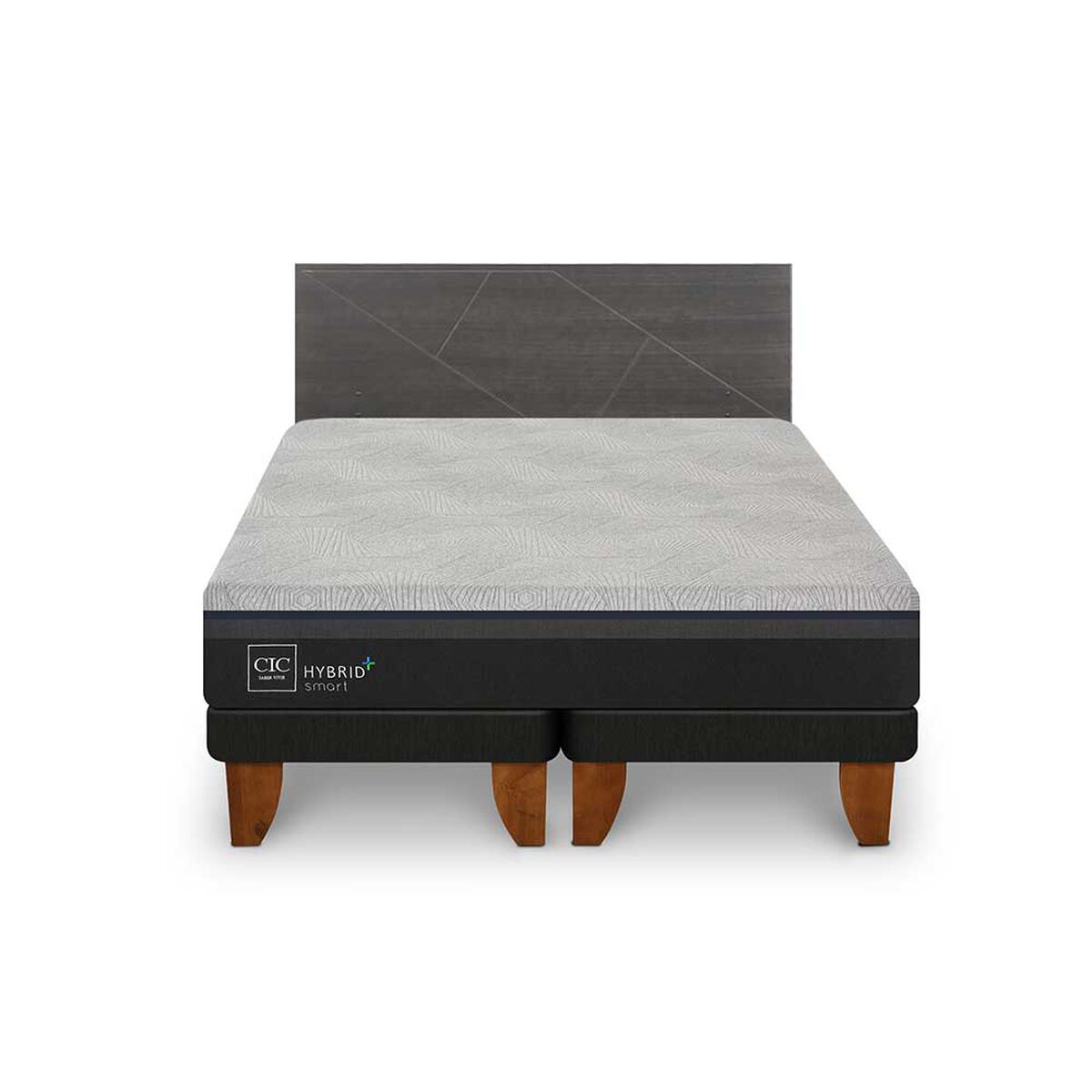 Cama Europea CIC Base Dividida 2 Plazas Hybrid Plus Infinity + Respaldo Villarrica