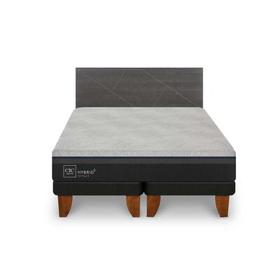 Imagen 1 del producto Cama Europea CIC Base Dividida 2 Plazas Hybrid Plus Infinity + Respaldo Villarrica