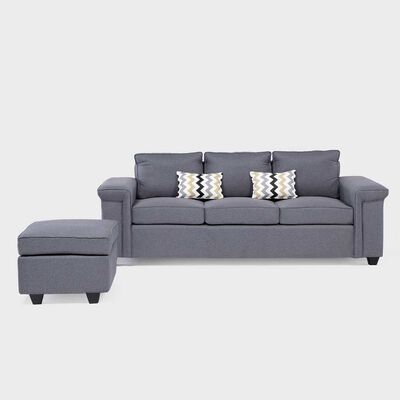 Imagen 2 del producto Sofá Mons Sicilia 3 Cuerpos + Pouf 1 Cuerpo Gris