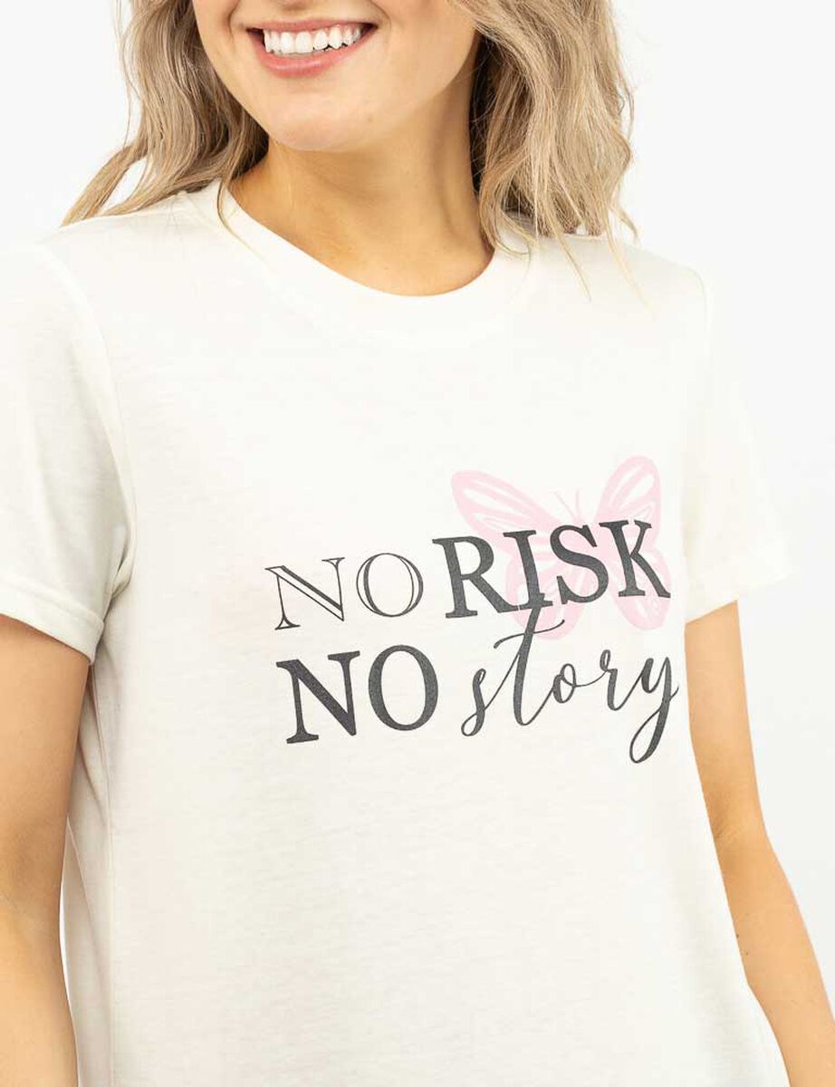 Polera Con Estampado Manga Corta Mujer Icono