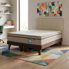 Cama Europea Flex Base Dividida 2 Plazas M&aacute;ximo Cobre + Respaldo Design Crudo