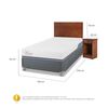 Cama Americana CIC 1,5 Plazas Excellence Plus + Respaldo + Velador New Villarrica