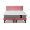 Cama Europea Latam Home Base Dividida 2 Plazas Zen Best Palo Rosa + Respaldo