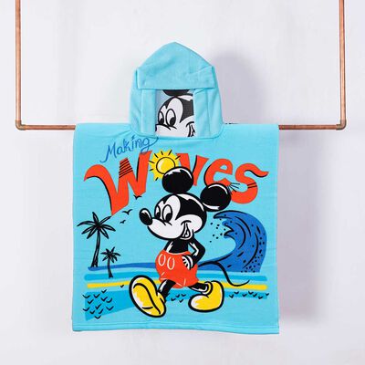 Toalla de Playa con Capucha Infantil Disney Making Mickey 60 x 120 cm