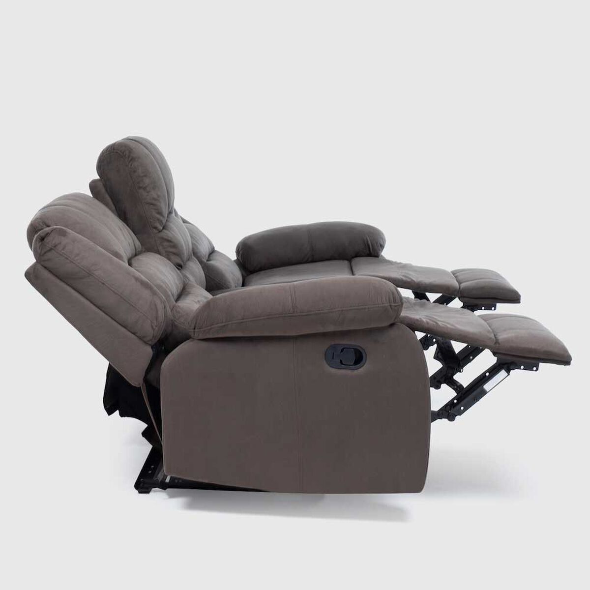 Juego de Living Reclinable Daniels Sof&aacute; 3 Cuerpos + 2 Bergers Martell Gris