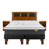 Cama Europea Flex Base Dividida King Mallorca + Respaldo + 2 Veladores Toscana