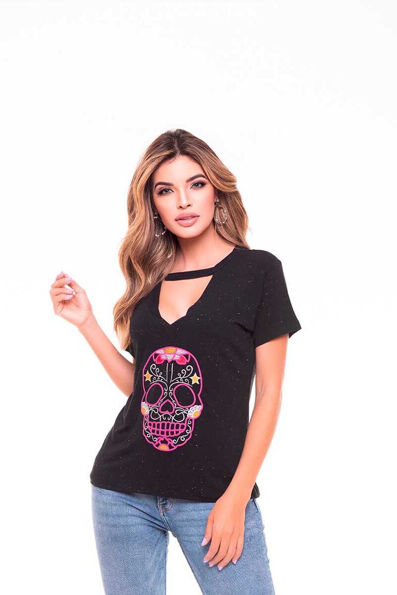 Polera Chocker Mujer Rock Caviar