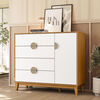 Cómoda Vekkahome Ipe 1 Puertas 4 Cajones Café