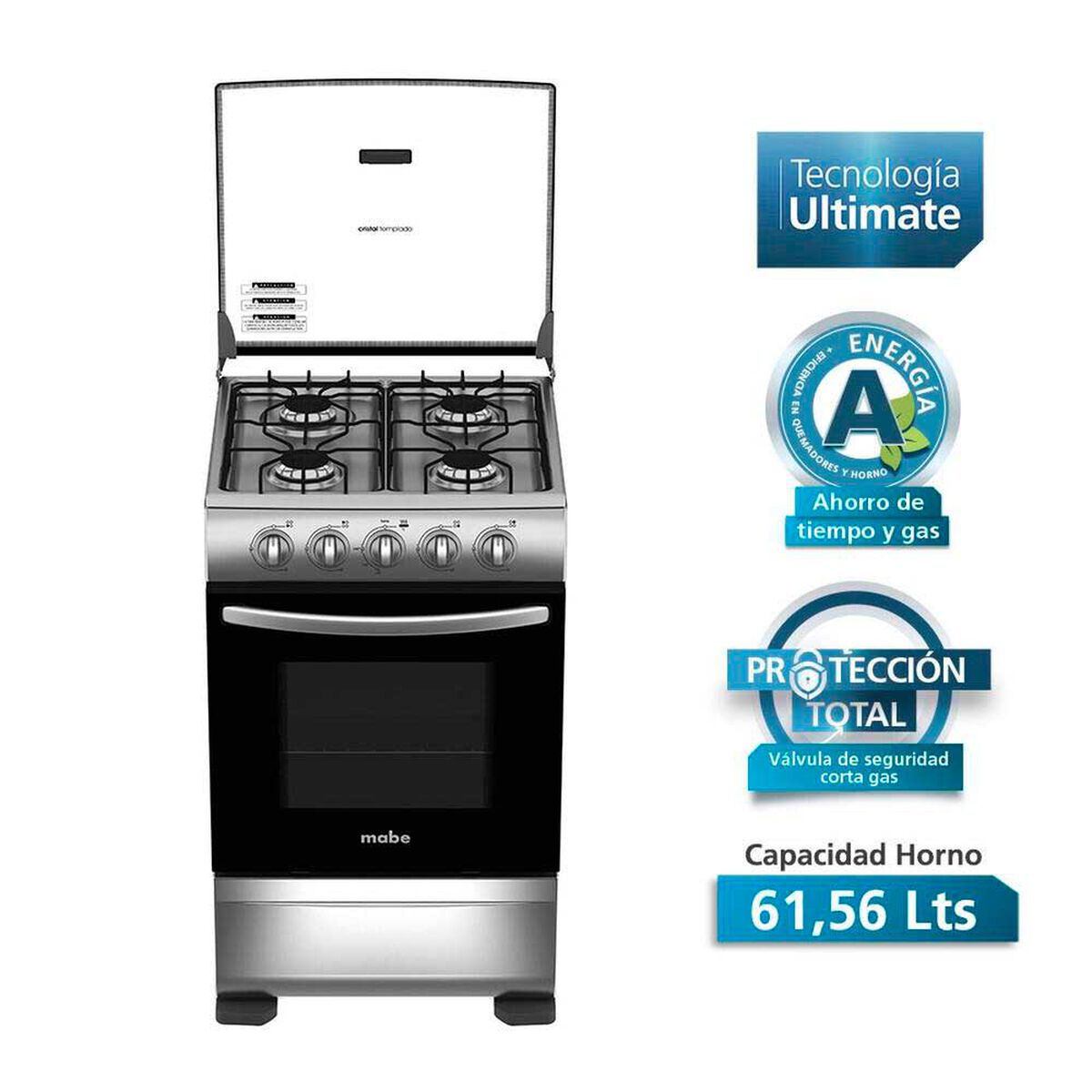 Cocina a Gas Mabe CMC5110AX0 4 Quemadores