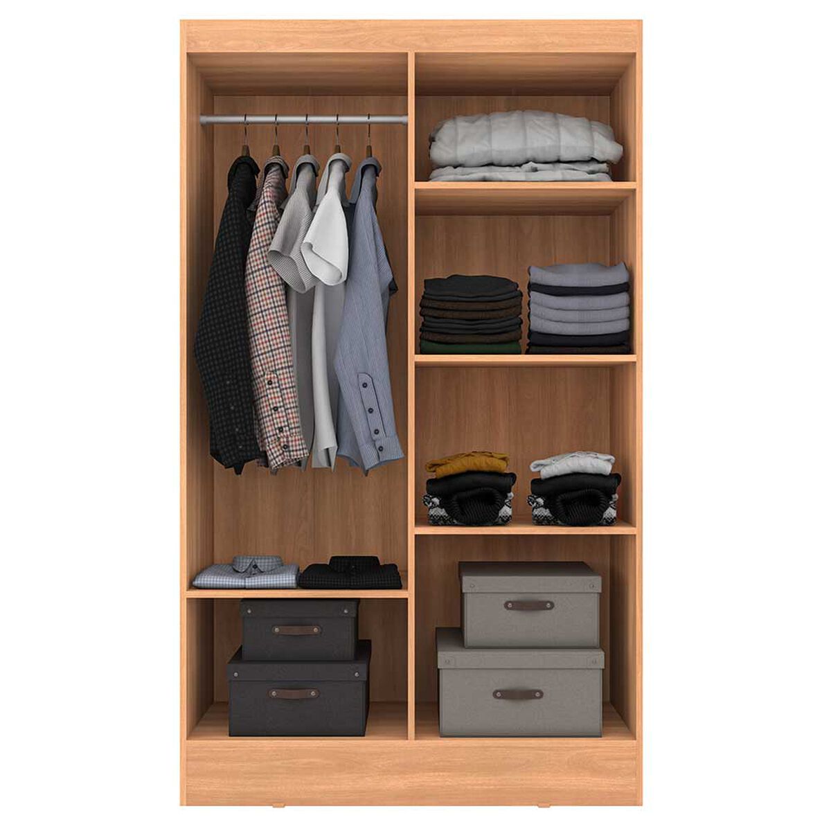 Clóset Roca Ámbar Canela Negro 4 Puertas