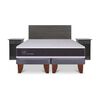 Cama Europea CIC Base Dividida King Ortopedic + Respaldo + 2 Veladores Villarrica