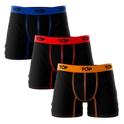 Pack 3 B&oacute;xers Medios Algod&oacute;n Hombre Top