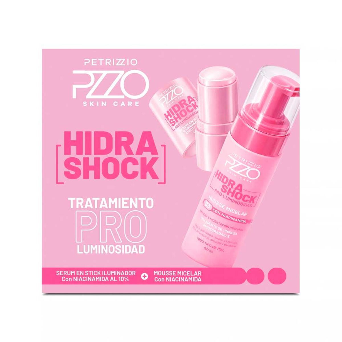 Set Tratamiento Pro Luminosidad Mousse Micelar + Serum Stick Petrizzio