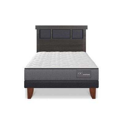 Cama Europea CIC 1,5 Plazas Anatomic + Respaldo Dublin