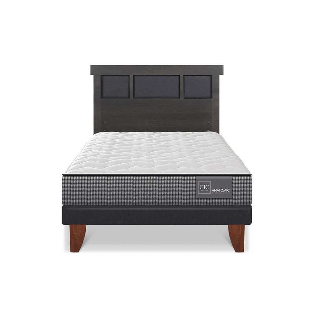 Cama Europea CIC 1,5 Plazas Anatomic + Respaldo Dublin