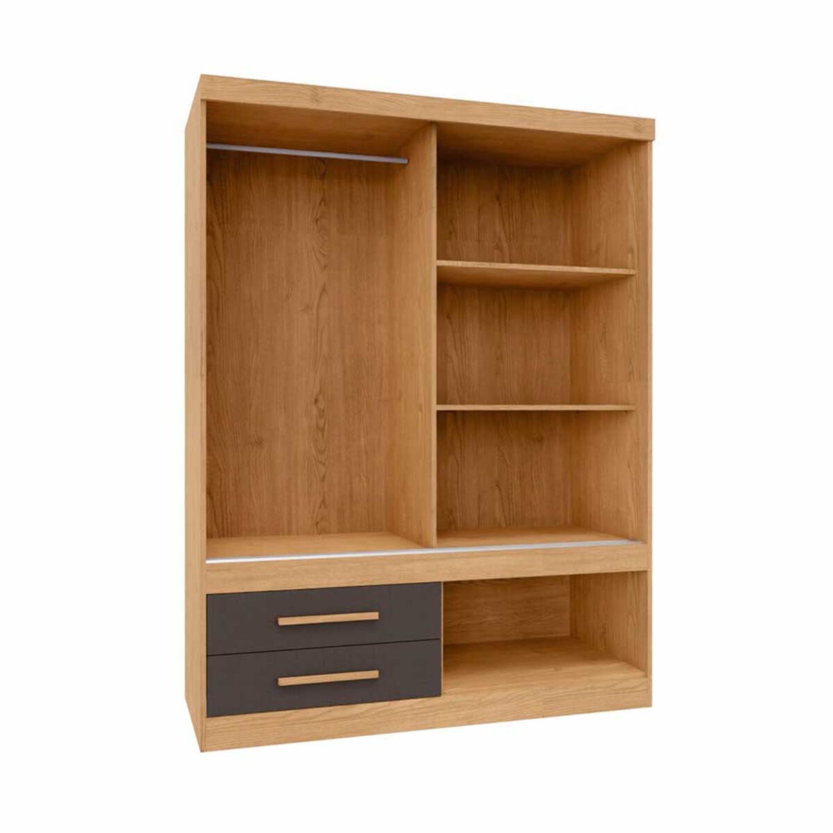 Closet Yardas Emilia 2 Puertas 3 Cajones Titanio