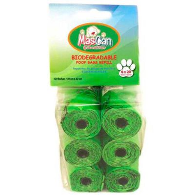 Pack 6 Unidades Bolsas Sanitarias Mascan biodeg. 6x20