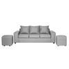 Juego de Living Innovamuebles Kahlo Sofá 3 Cuerpos + Dos Pouf 1 Cuerpo Gris Claro