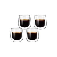 Set 4 Tazas Vidrio Doble Pared Expreso Simplit 80 ml
