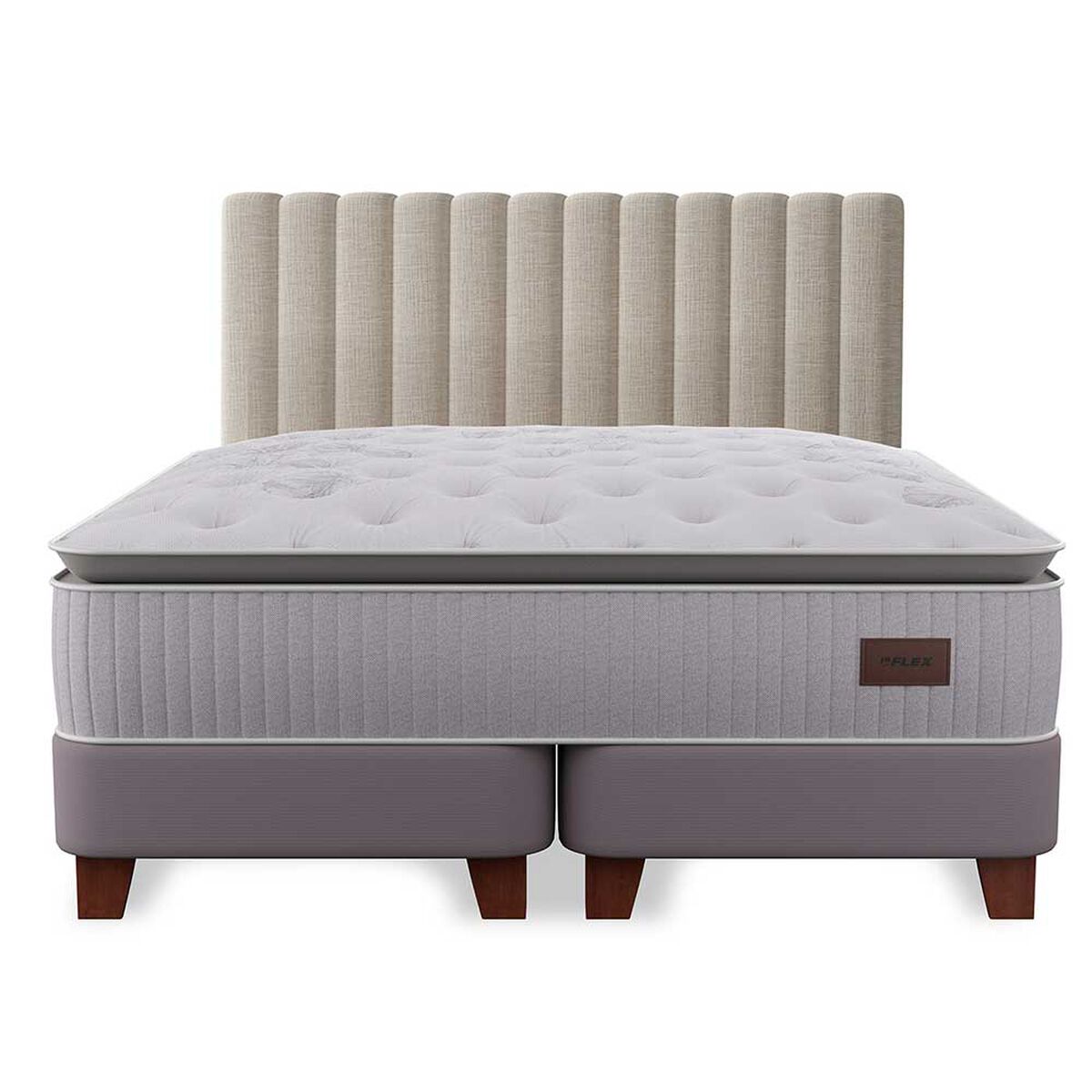 Cama Europea Flex King  Heritage + Respaldo Tubular