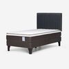Cama Europea Rosen 1,5 Plazas New Style 4 + Respaldo Grafito