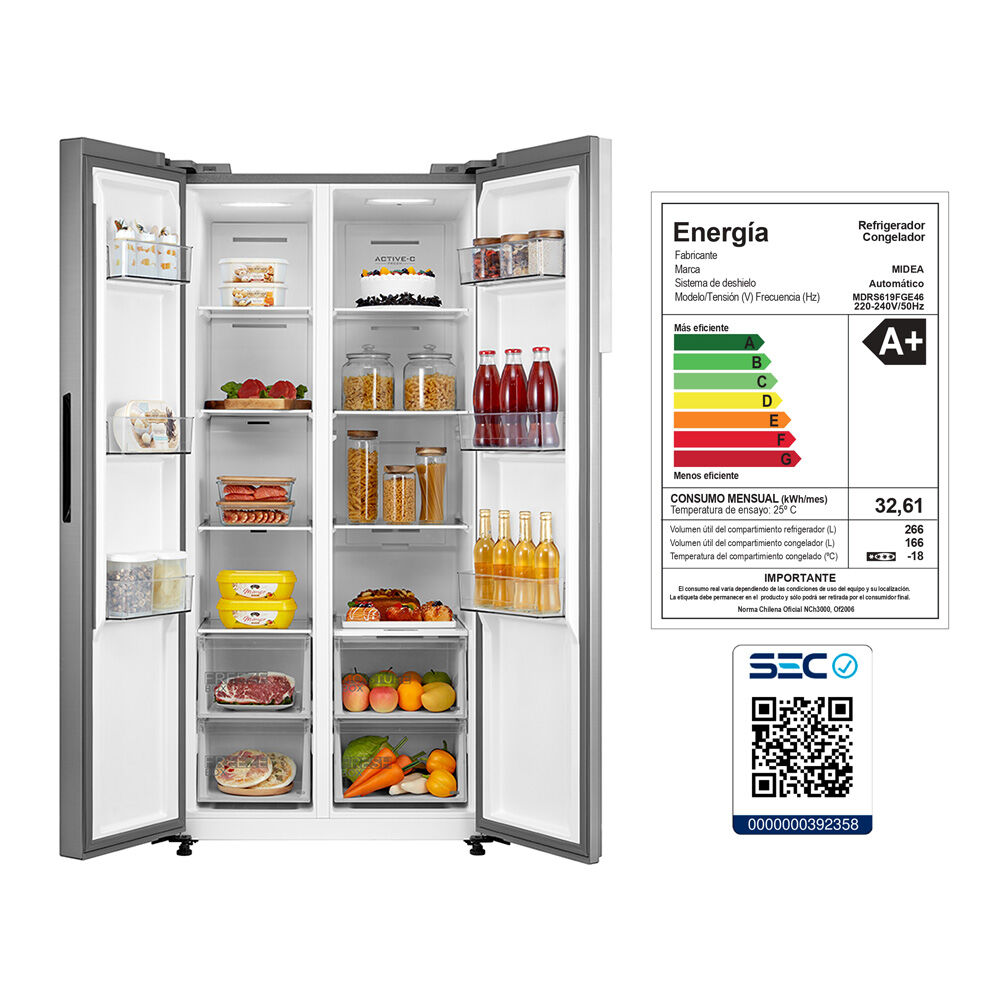 Refrigerador Side by Side Midea MDRS619FGE46 432 lts | Abc