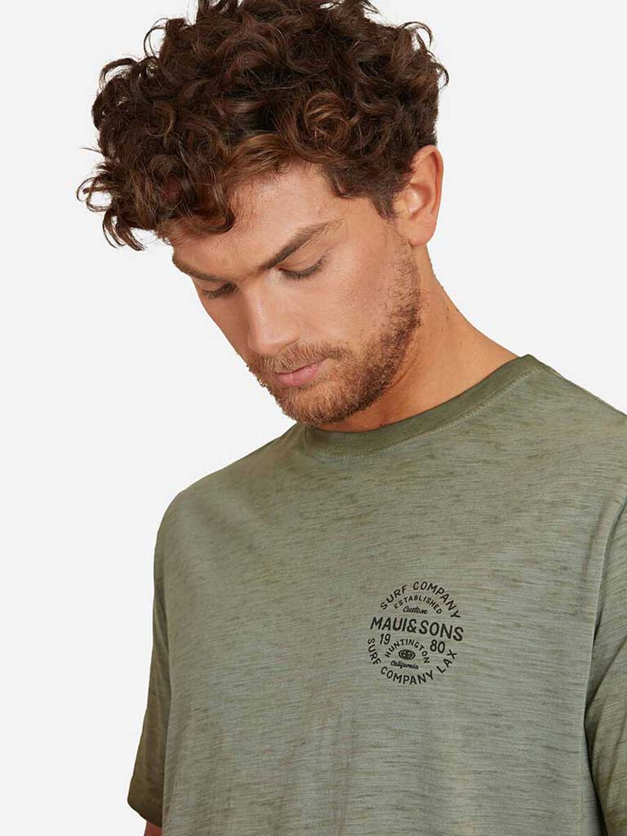 Polera Con Estampado Manga Corta Hombre Maui And Sons