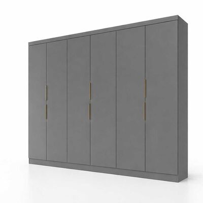 Closet Di Poretti Design 12K 6 Puertas 4 Cajones Gris