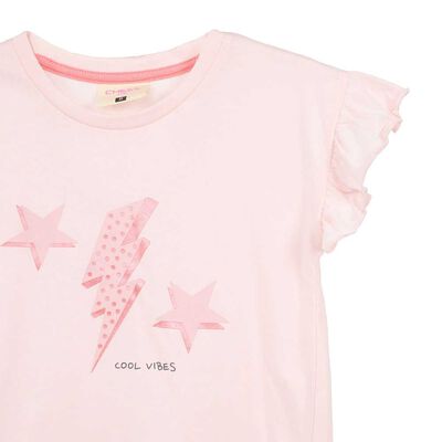 Imagen 2 del producto Polera Manga Corta Niña Chess Ecru, Negro, Rosado