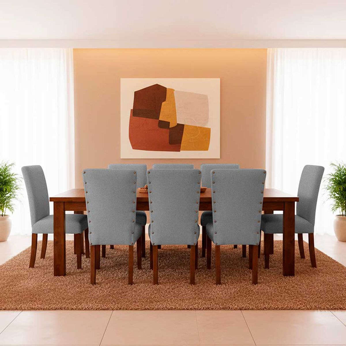 Juego de Comedor Living Factory Teka 8 Sillas Gris