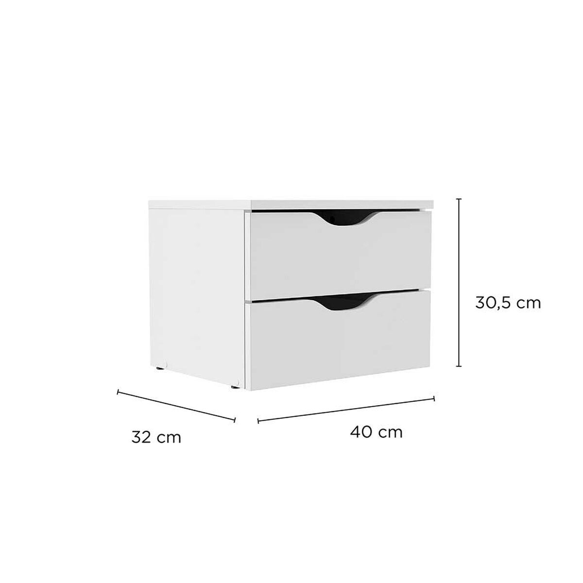 Velador Aereo Vekkahome Americano 2 Cajones Blanco