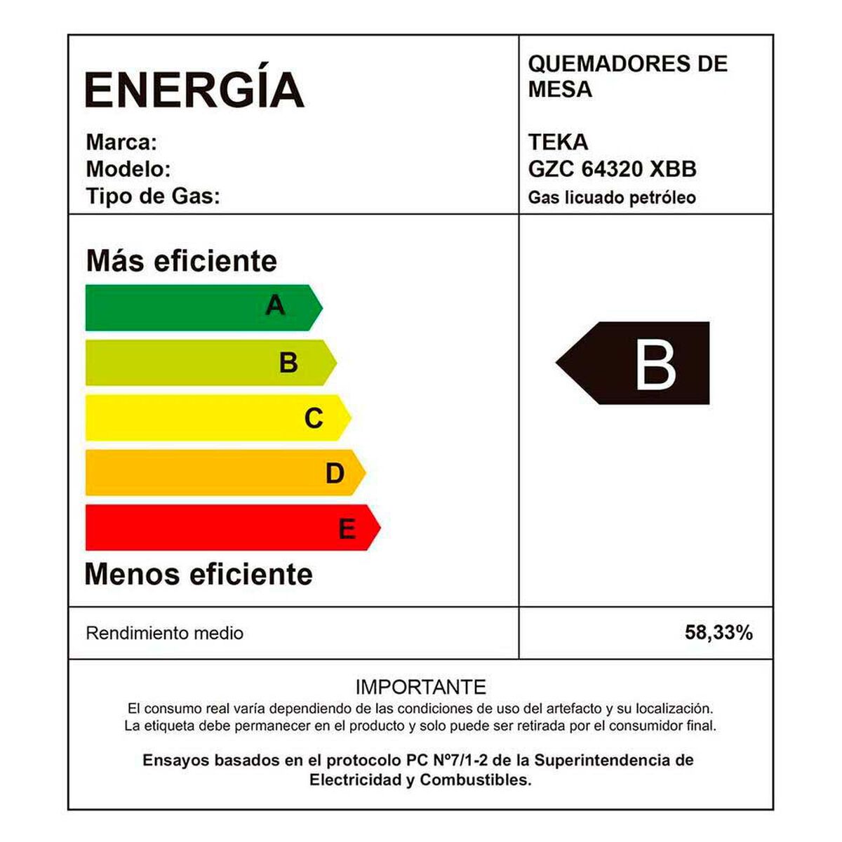 Encimera a Gas Teka GZC 64320 XBB 4 Quemadores