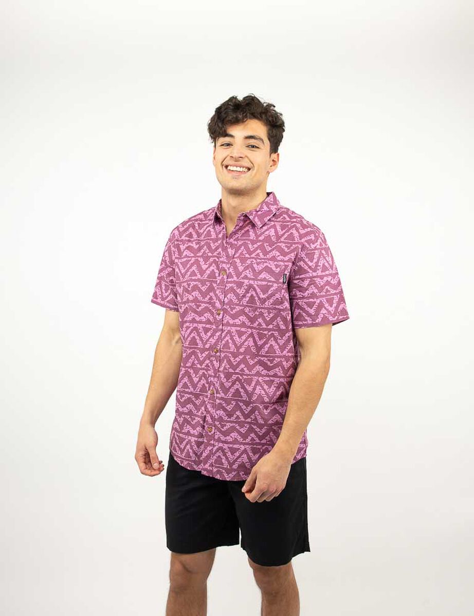 Camisa Estampada Manga Corta Hombre Cutback