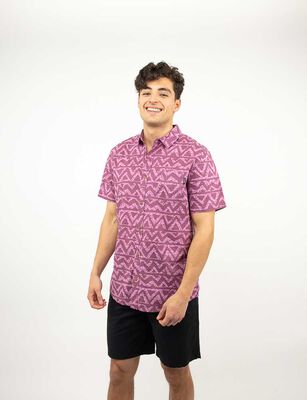 Imagen 1 del producto Camisa Estampada Manga Corta Hombre Cutback Morado, Negro