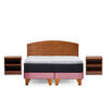 Cama Europea Latam Home 2 Plazas New Top Tela Velvet Palo Rosa + Maderas Atlas