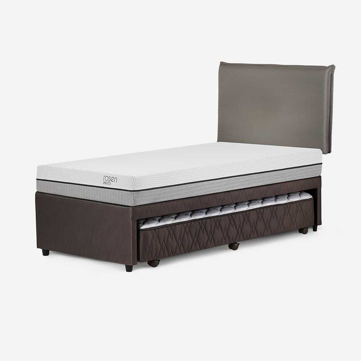 Cama Nido Rosen 1,5 Plazas Pratta + Respaldo Maurice Gris